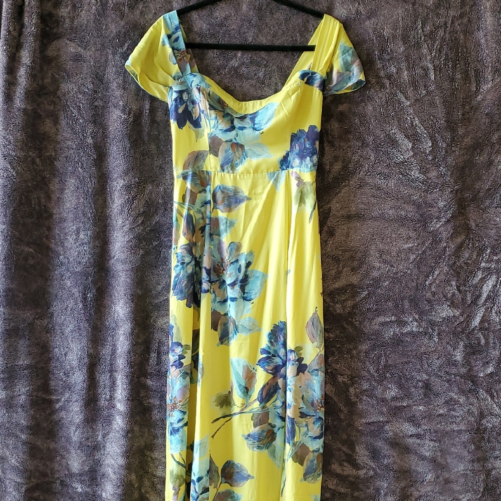 Abercrombie & Fitch Yellow Floral Maxi Sundress Dress
